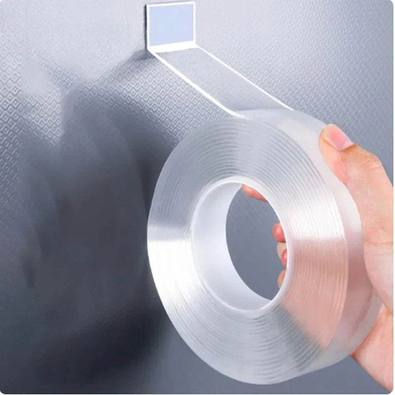 

3pcs Nano Tape Double Sided Transparent Reusable Waterproof Adhesive Tapes for Kitchen Bathroom Cleanable Strong Hold