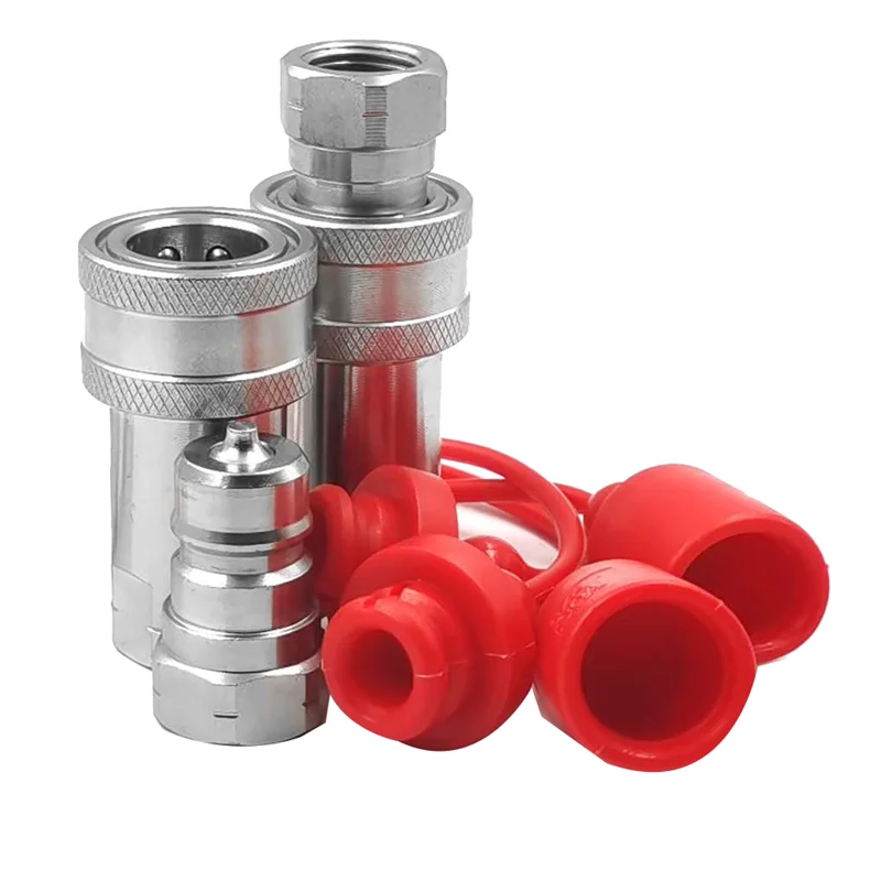 

B50C 3/8Inch NPT Thread ISO7241-1A Hydraulic Quick Disconnect Coupler Set with Dust Cap