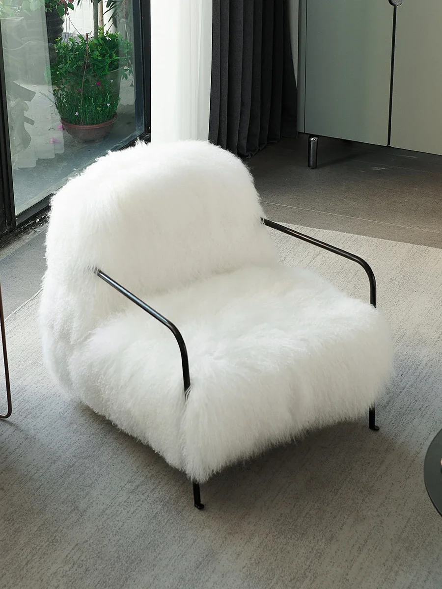 Italian Minimalist Single-Seat Sofa Chair Wool Designer Light Luxury Post-Modern Personality Leisure Chair