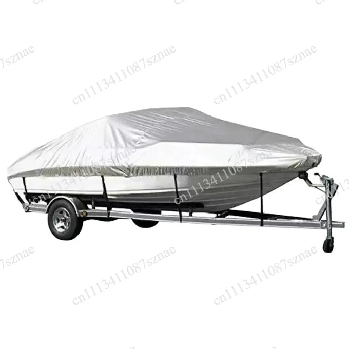 

Durable 210D Silver Oxford Waterproof V-Shaped Boat Cover, UV Resistant Sun Protection Yacht Cover for Outdoor Storage
