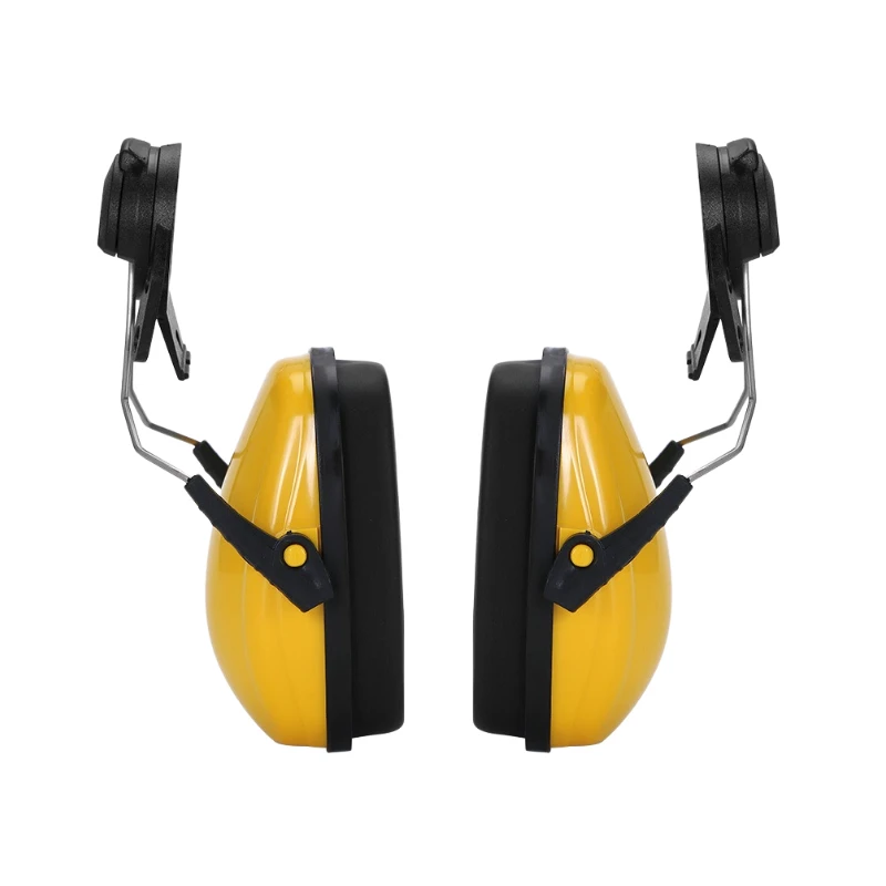 1 Pair Safety Helmet Ear Muff Noise Reduction Helmet Hard Hat Hearing Protection Earmuff for Construction Site