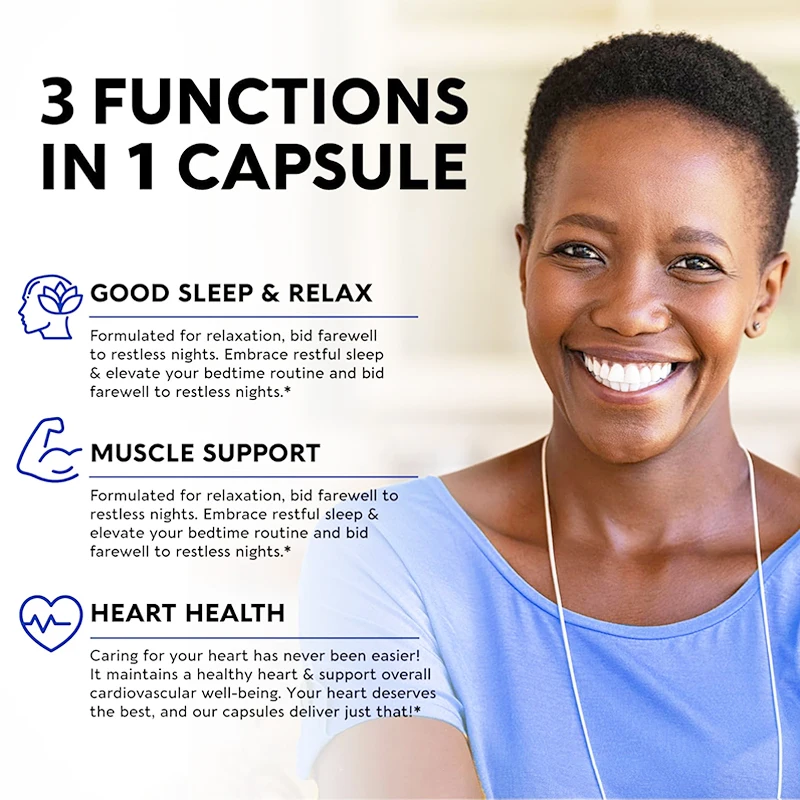 Magnesium Citrate Capsules - High Potency for Sleep, Easy to Swallow Pills for Women & Men, Muscle & Energy Support