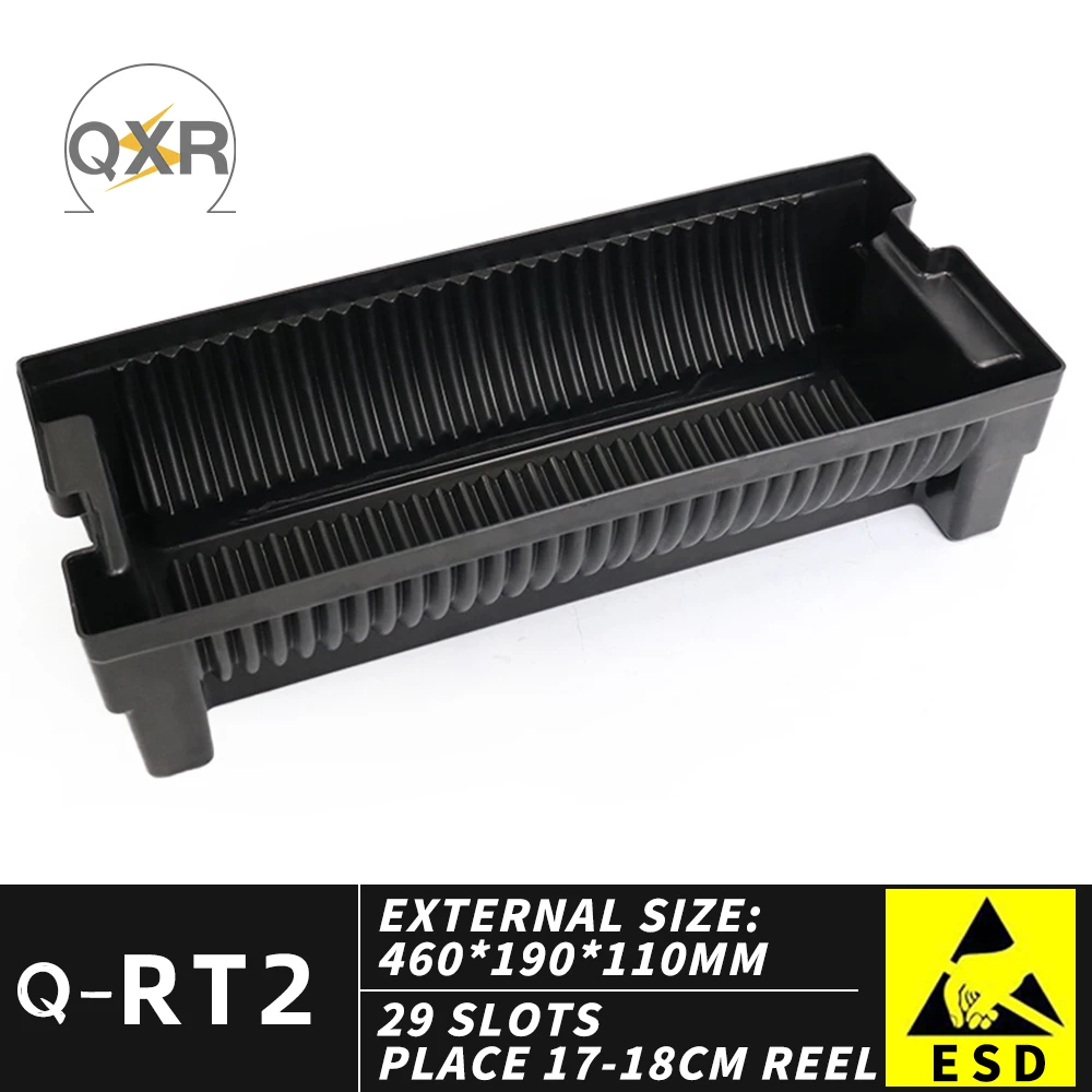 Q-RT2 ESD Tray 460x190x110mm 7-inch Material Tray SMT Reel Storage Coil Dedicated Semi-Circular Storage Tray