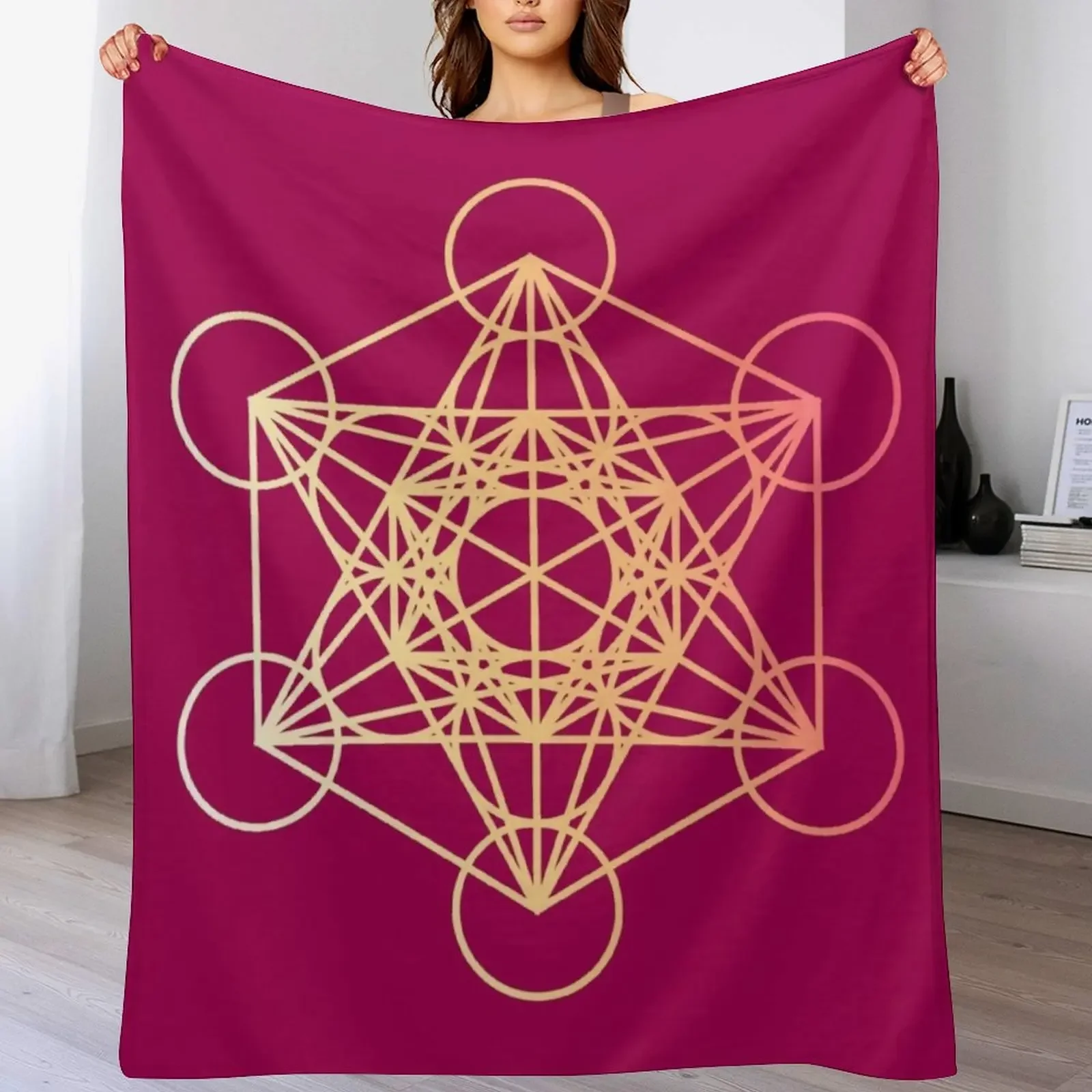 

Metatron’s Cube Tapestry Throw Blanket Beach Single Thin Tourist Blankets