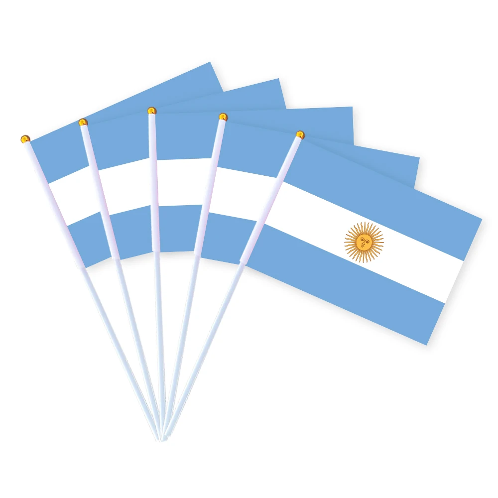 CYPOMELO Flag  Argentina flag 14 * 21cm Argentina national flag small holding waving flag indoor and outdoor home decoration