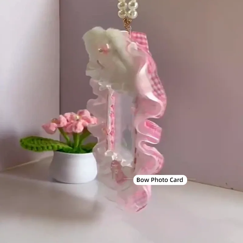 مادة مختلطة حلوة لوليتا نمط حامل بطاقة الصور القوس صور بطاقة حامي المعبود عرض الصور حالة الدانتيل Photocard حالة الهدايا