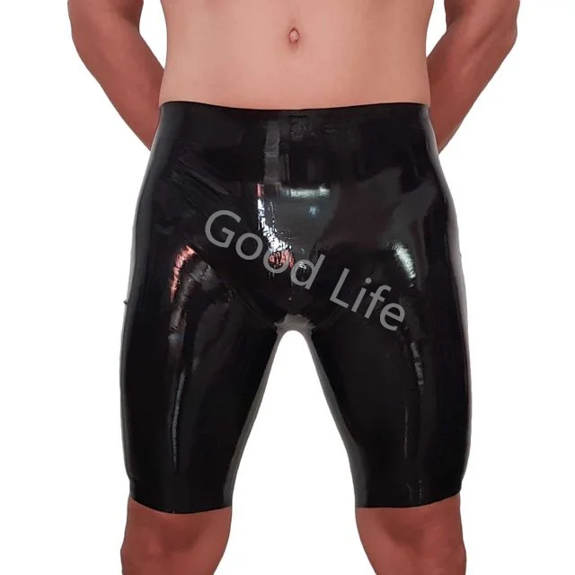 

Mould One-piece Men Latex Rubber Fetish Shorts Underwear Men's Latex Boxer Latex Lingerie Pants Boxers Shorts No Zipper