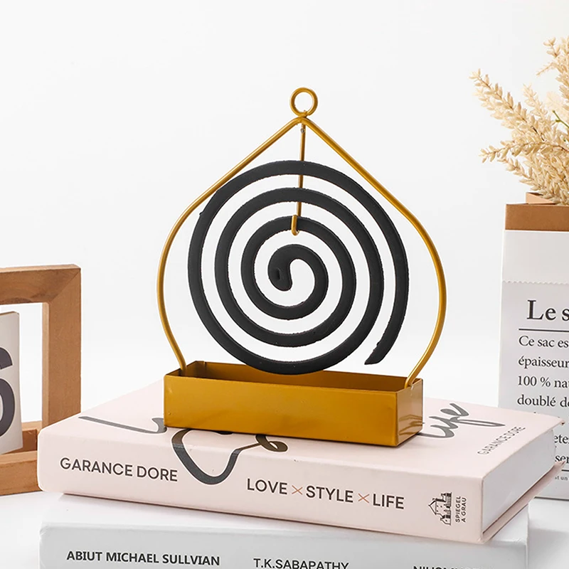 Iron Mosquito Coil Holder Incense Holders Coil Incense Burner Frame Modern Repellent Incense Rack For Household Bedroom Patio