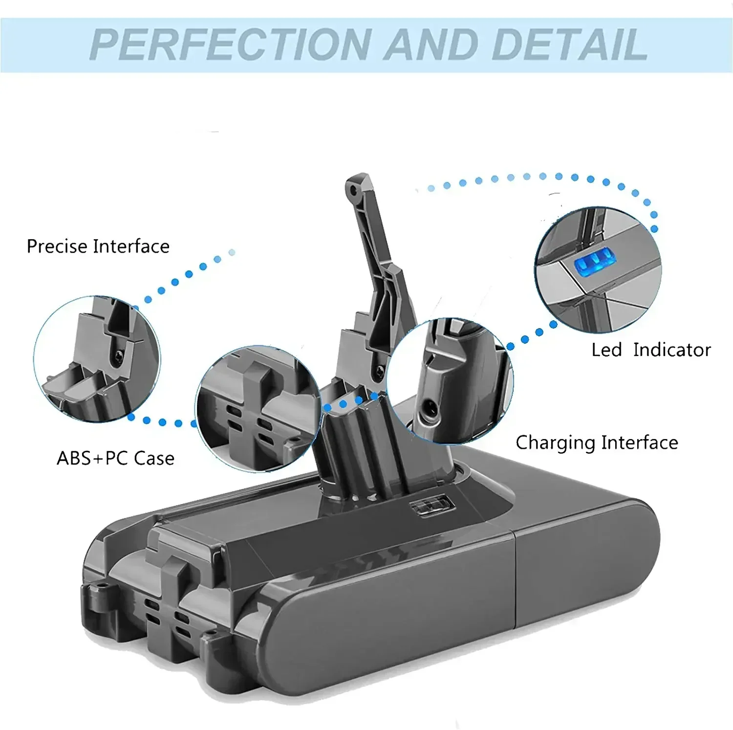 Batería recargable original para aspiradora Dyson V8, 21,6 V, 12800mAh, Absolute /Fluffy/Animal/ Li-ion