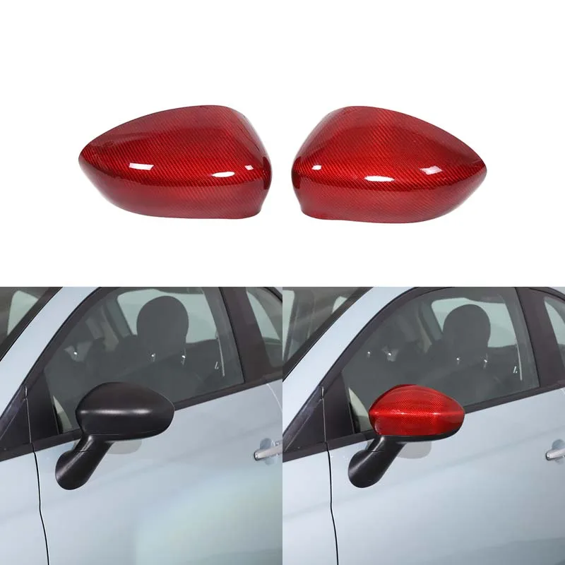 Untuk Fiat 500 2010-2025 Pintu Samping Mobil Rea Rview Penutup Kaca Spion Samping Aksesori Modifikasi Eksterior Mobil Serat Karbon