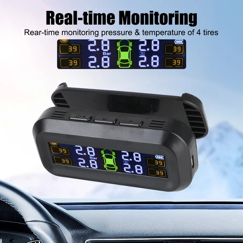 Imagen 2 del producto Sistema de monitoreo de presión de neumáticos con 4 sensores externos Monitor inteligente de presión de neumáticos de coche