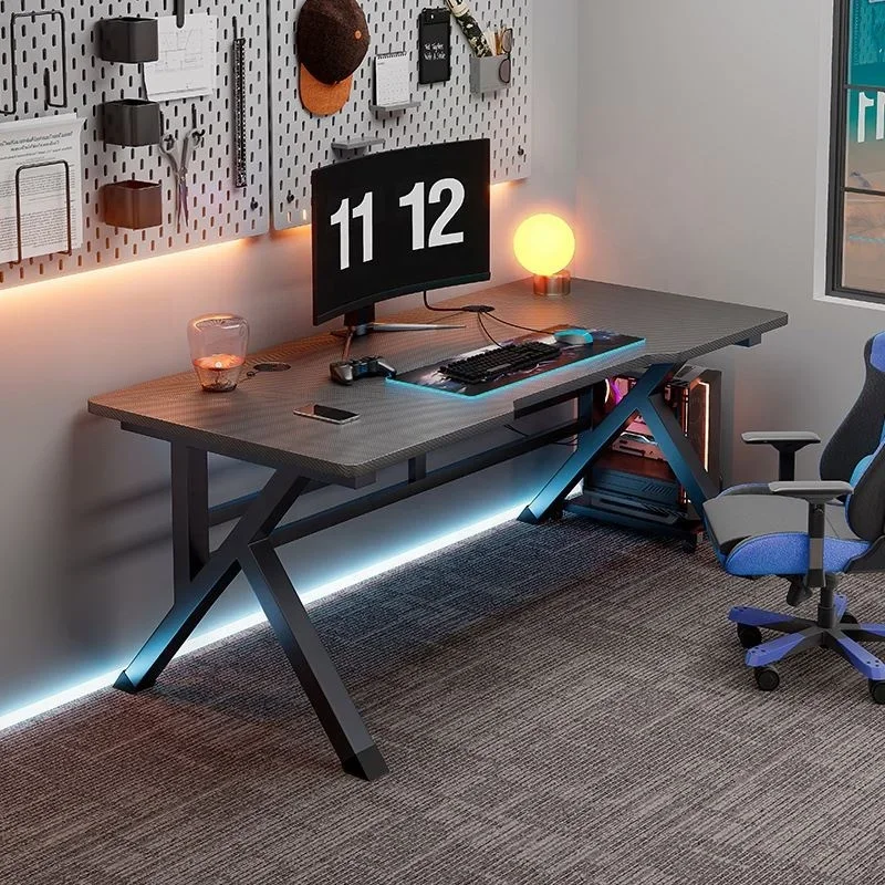 Partner Shaped Large PC Tables With RGB LED Lights Gaming Table