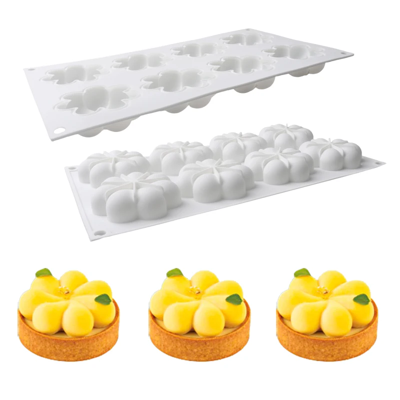1 or 8 Cells Flower Petal Design Mousse Cake Mold Food Grade Silicone Cake Mold Party Dessert Tools Kitchen Baking Supplies view 4