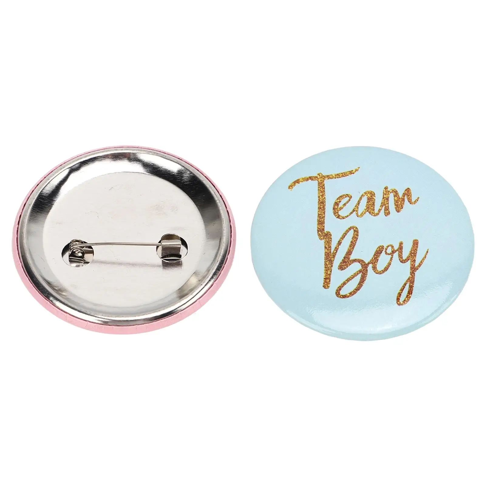 مجموعة دبابيس زر تكشف الجنس باللون الأزرق المعدني بتصميم إبداعي وشارات الحفلات وإكسسوارات الديكور 3 عبوات