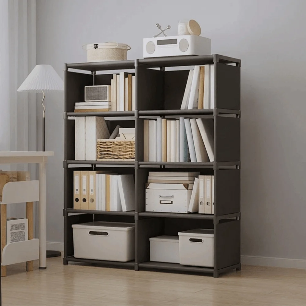 5/6 Tiers Book Shelf Portable Large Capacity Sundries Storage Organizer Rack Durable Multi-functional