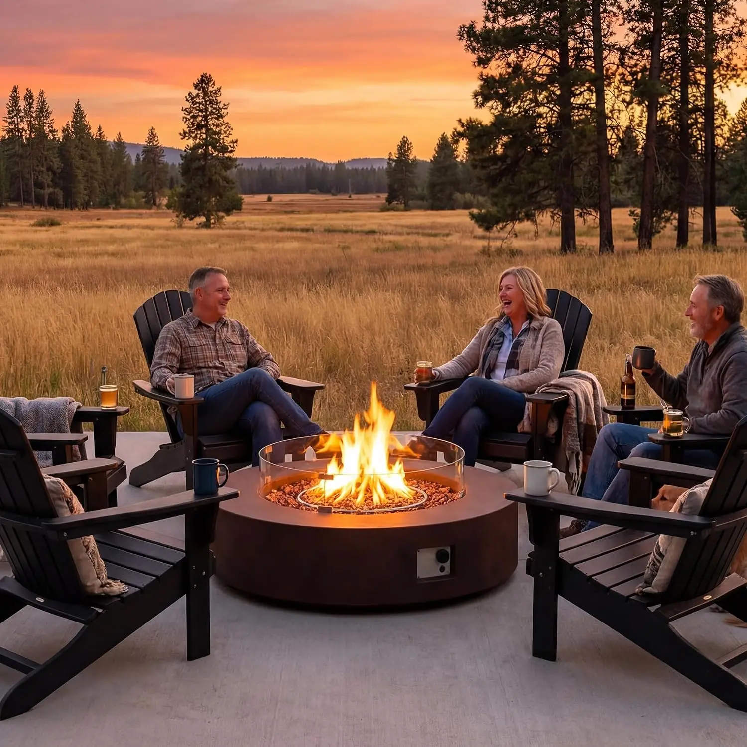 Outdoor Propane Fire Pit Table 42