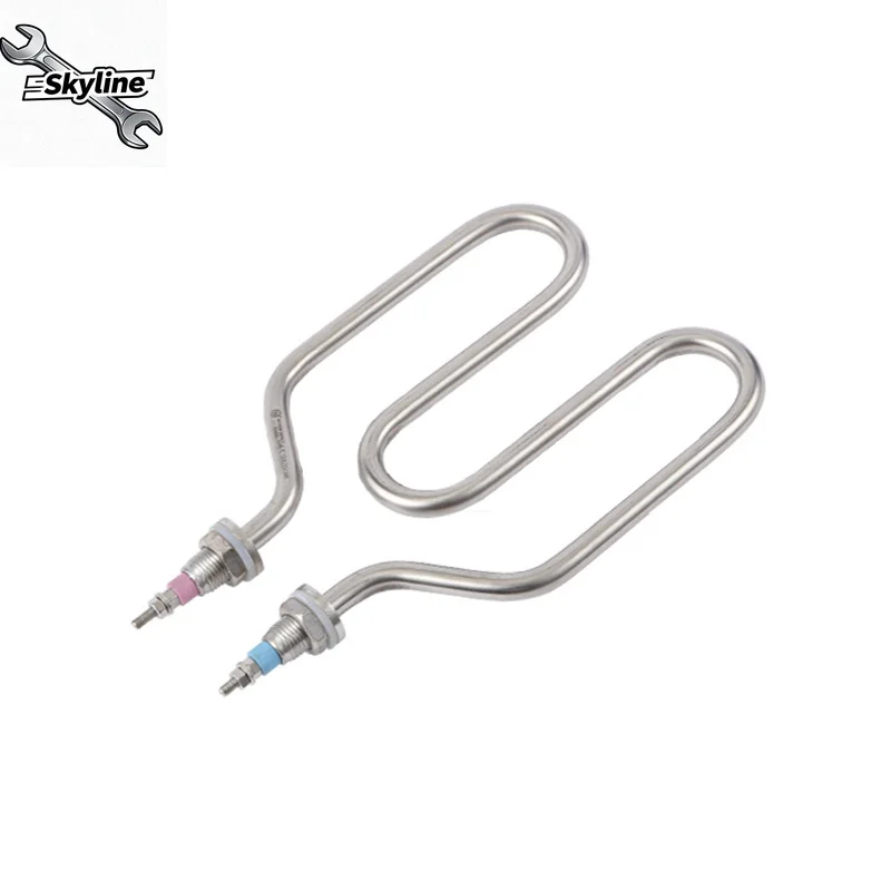 2000W 220V 2U Electric Heat Pipe for Insulation Barrels, 11mm Stainless Steel 304 Heating Element for Radiator Heater