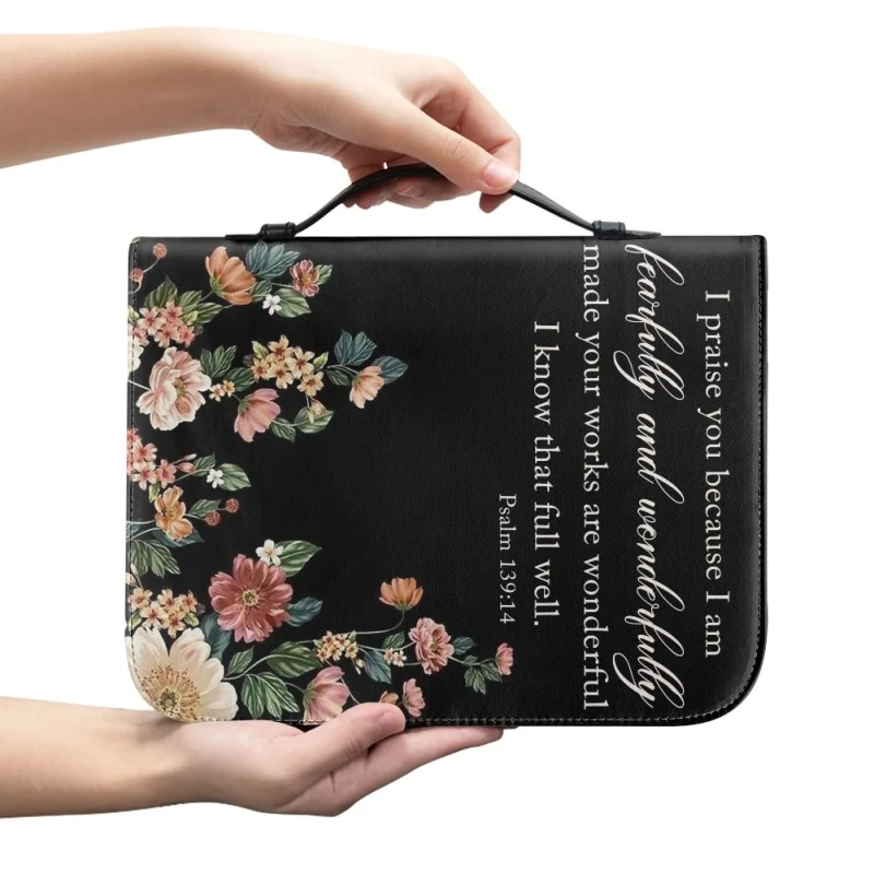 I Praise You I Am Fearfully and Wonderfully For Men Christmas Gift Print Leather Bible Bag Women Cross Design Women's Handbags