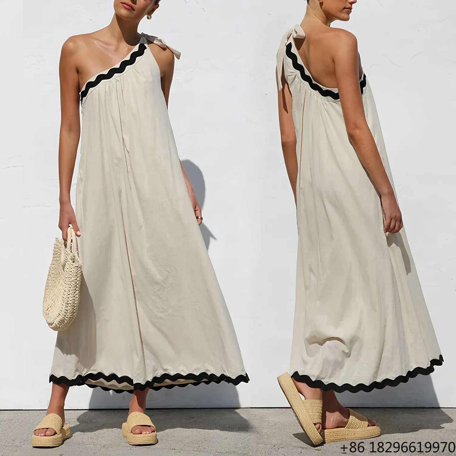 seaside-one-shoulder-cotton-linen-sleeveless-casual-vacation-skirt