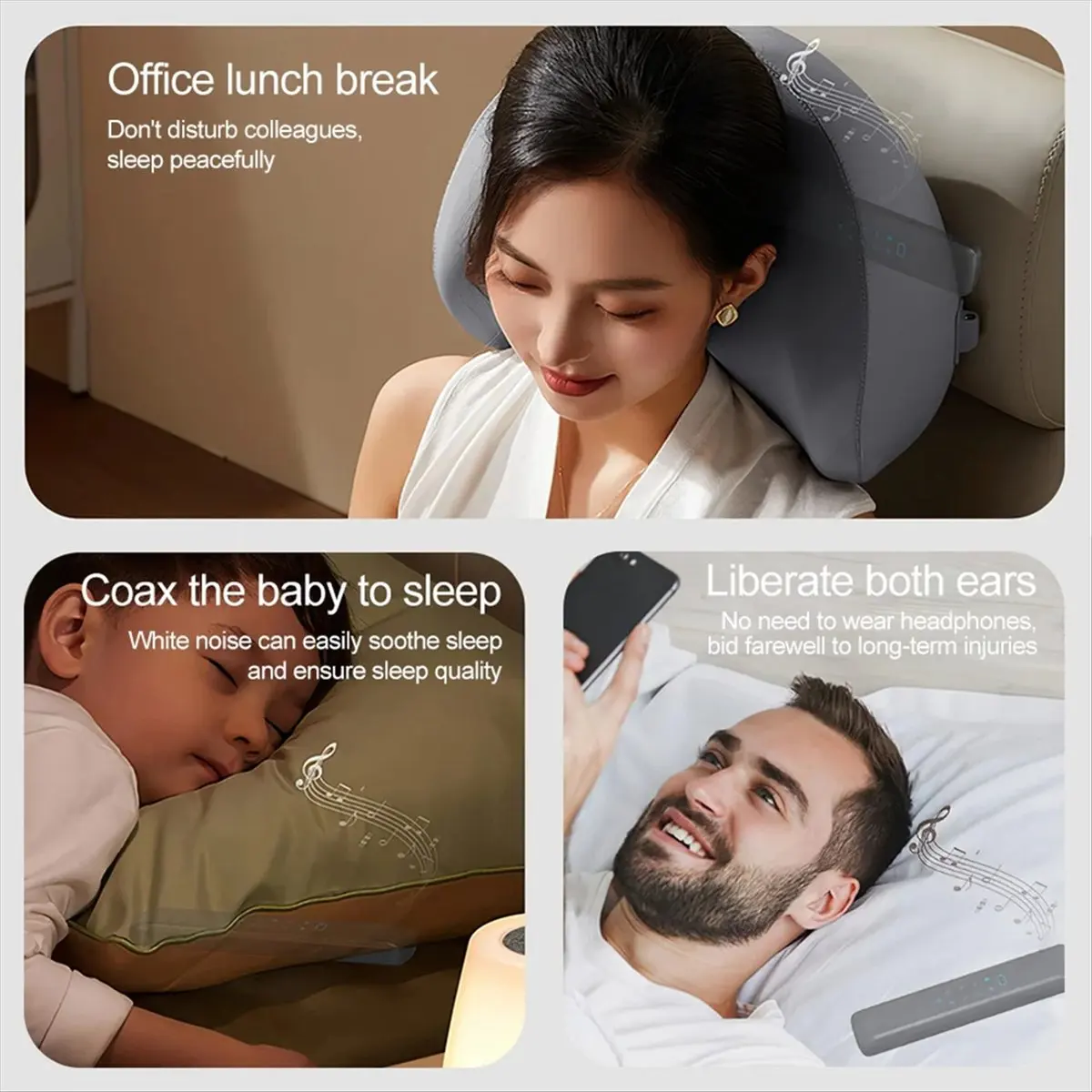 AABFK Under Pillow Speaker Bluetooth Mini Bone Conduction Sound Box Wireless Soundbar Improve Sleep White Noise Speaker