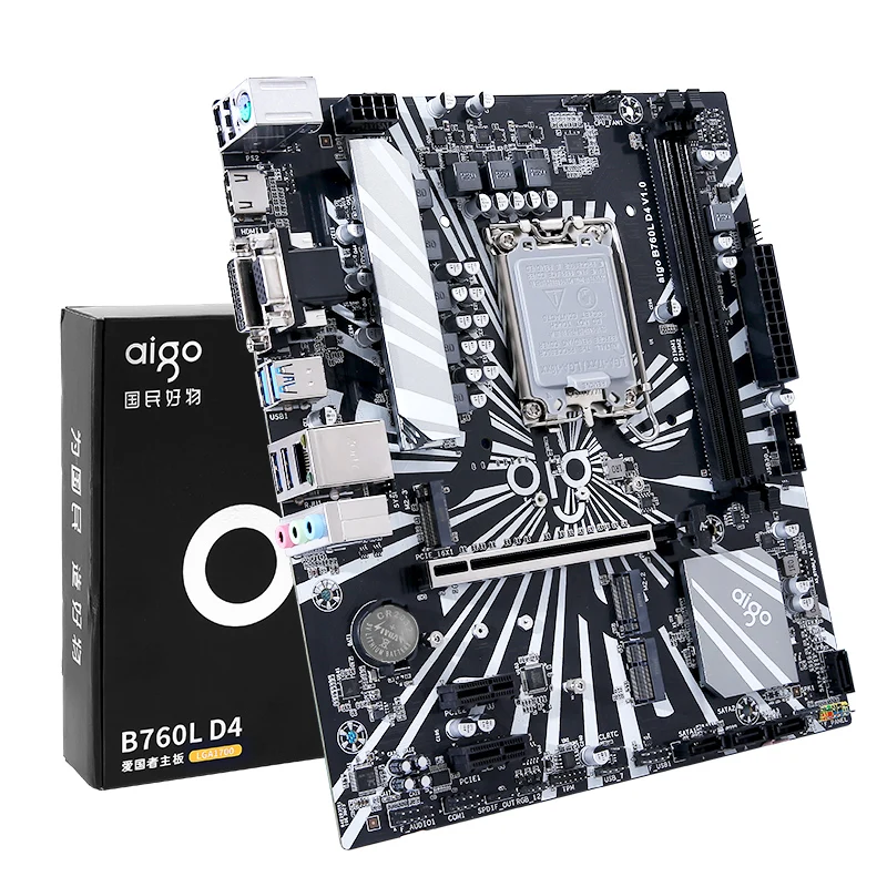 Conjunto de placa-mãe Aigo B760L D4 com Intel LGA 1700 suporta DDR4 Dual Channel 2133-3200 MHz Desktop Computer PC Placa-mãe