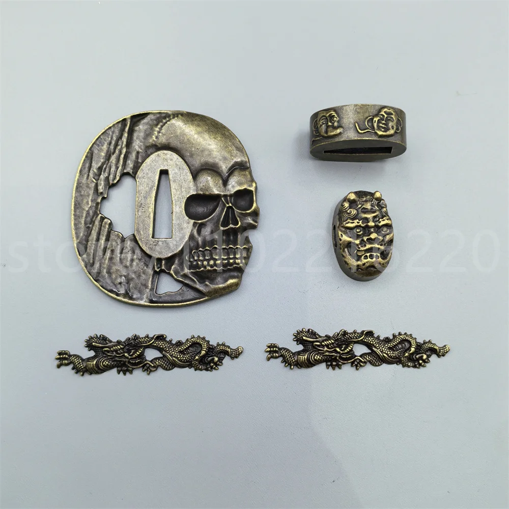 A Set Alloy Tsuba Handguard Guard Fuchi Kashira Menuki For Japanese Real Japan Samurai Katana Sword Fittings Accessory Parts New