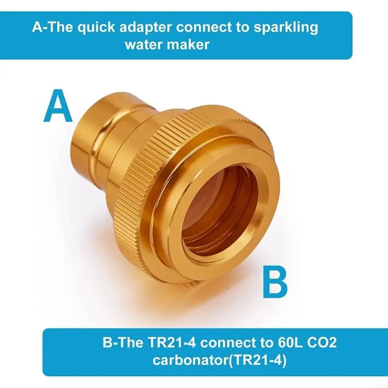 A0NC CO2 Краткий адаптер Сверкающий водный производитель Quick Connecting Universal CO2 аксессуары для Art TR21-4 Сверкающую