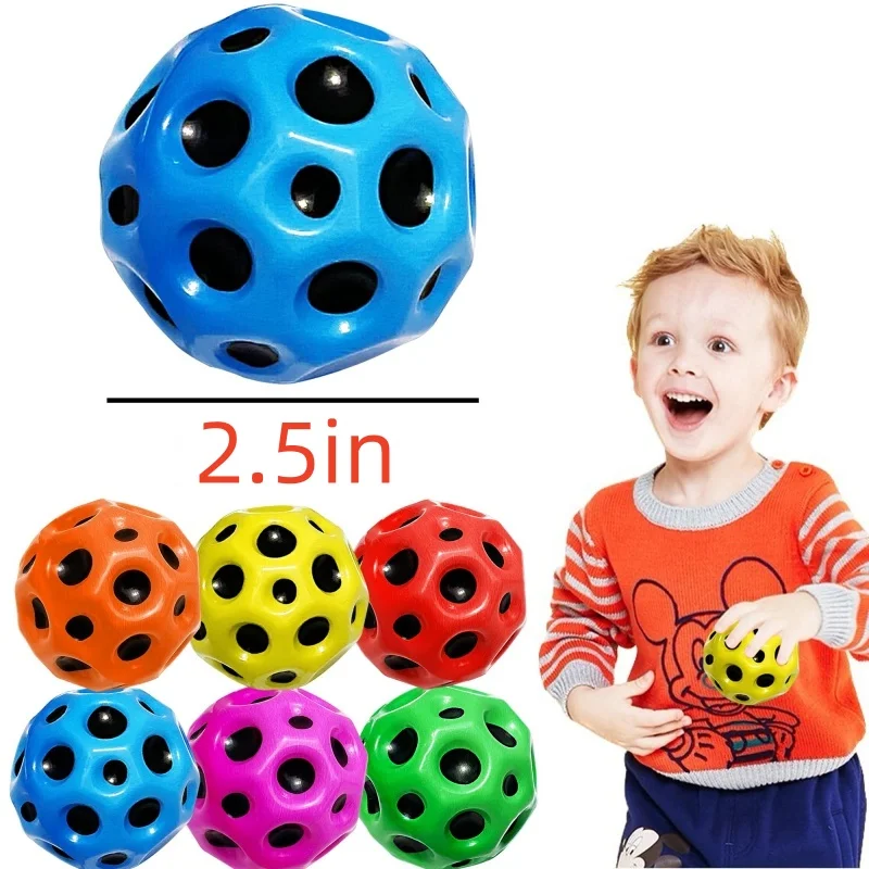 12Pcs PU Foam Solid Porous Bouncing Space Ball Super High Pop Bouncing Ball to Improve Hand-Eye Coordination Children Toy Ball