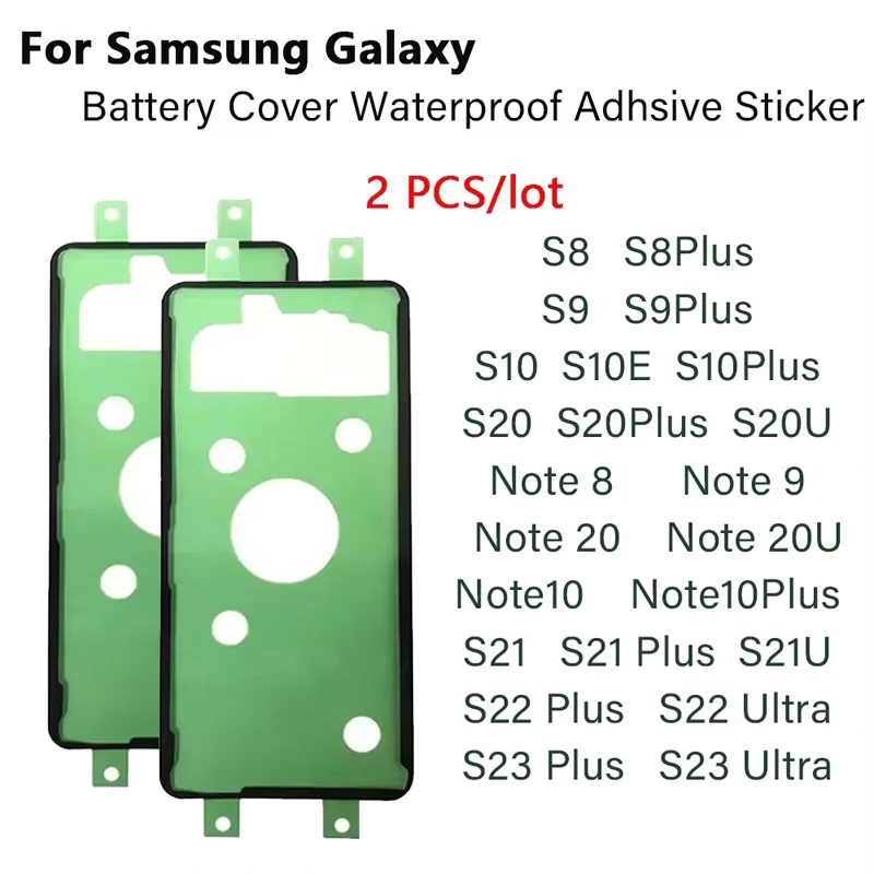 2pcs S8 S9 S10 Back Battery Sticker Adhesive For Samsung S10E S20 S21 S22 Plus Waterproof Housing Cover Glue Tape