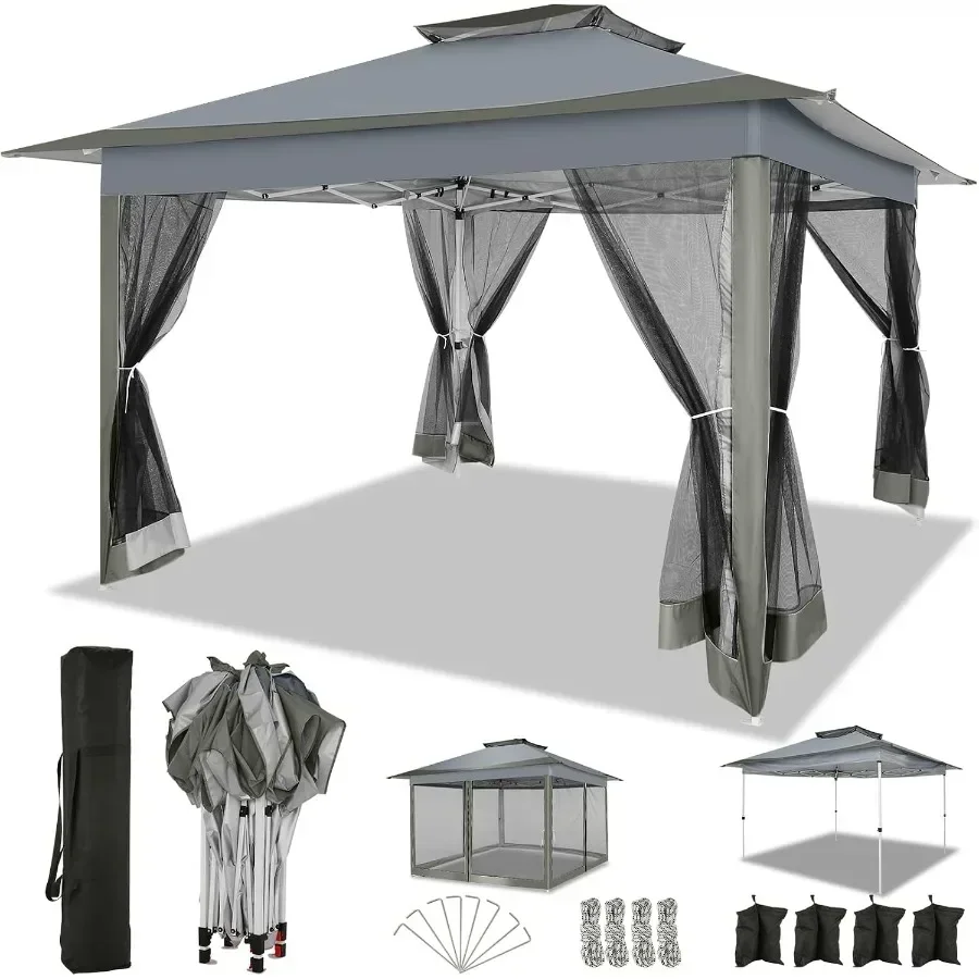 Feet Pop up Gazebo on Clearance Outdoor pop up Canopy Tent, carpas para Patio, Shelter Tents with Netting and Portable Carry Ba