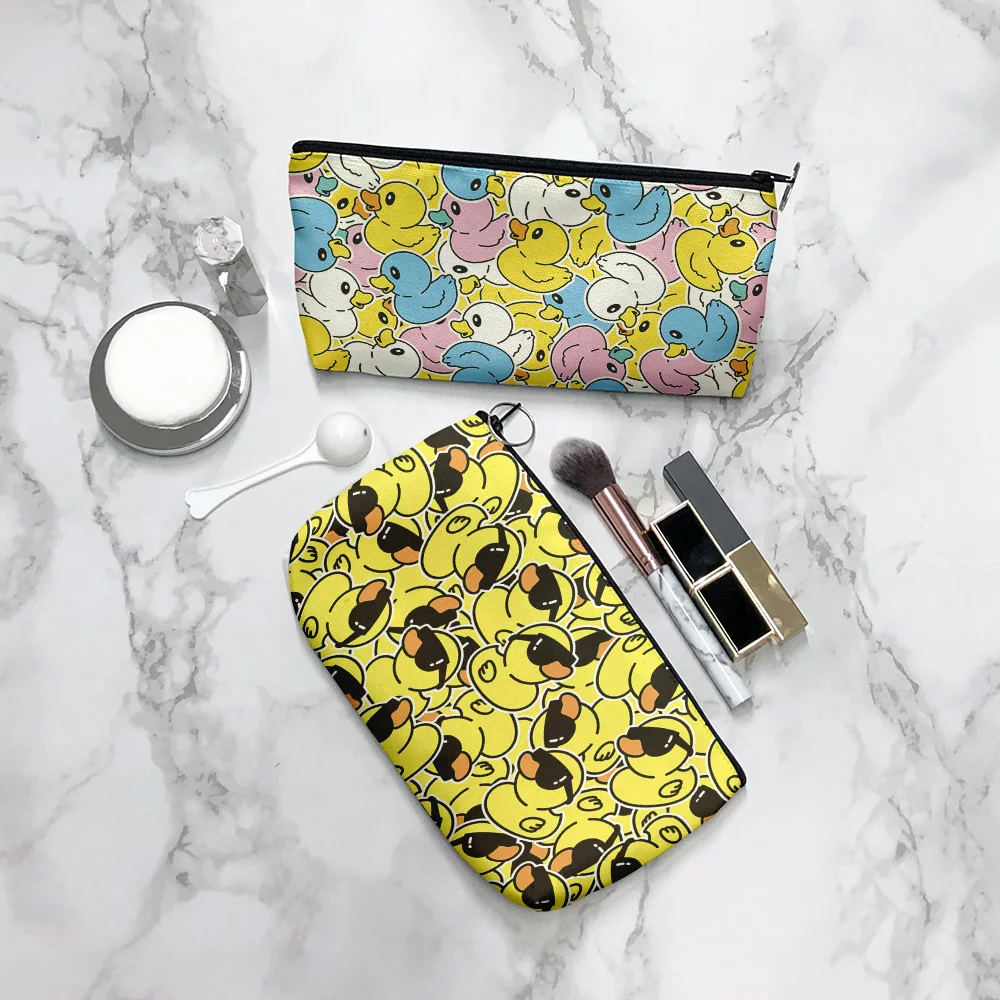 

Fashion little yellow duck cosmetic bag ladies travel portable zipper storage bag bridesmaid personalized makeup bag