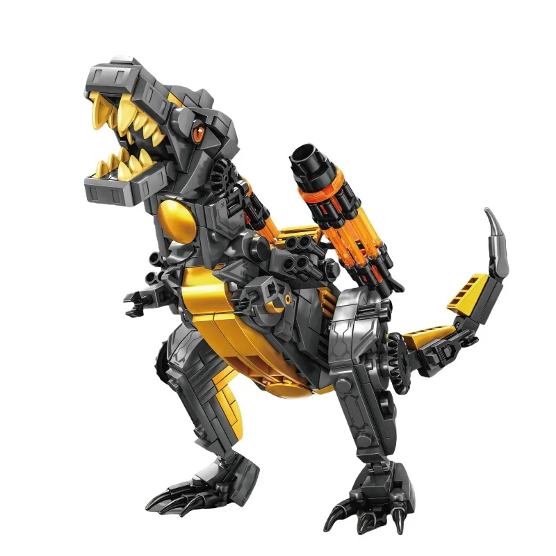 Mechanical Dinosaur Blocks DIY Combat T-Rex 3D Model Kit,with Mechanical Weapons, Holiday Decor Gift Set for Kids and Adults