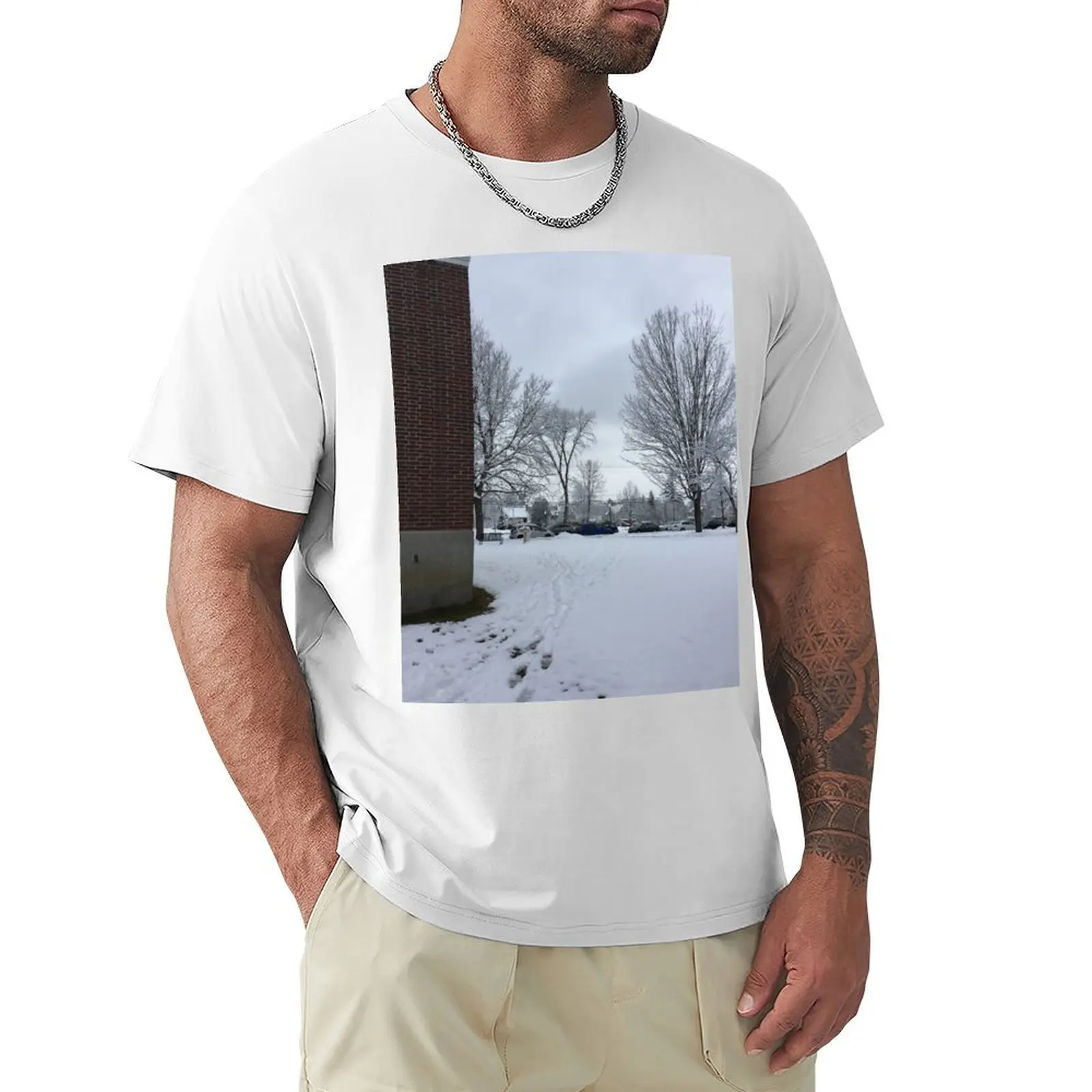 Fresh Snow in Vermont T-shirt boys animal print hippie clothes anime mens vintage t shirts