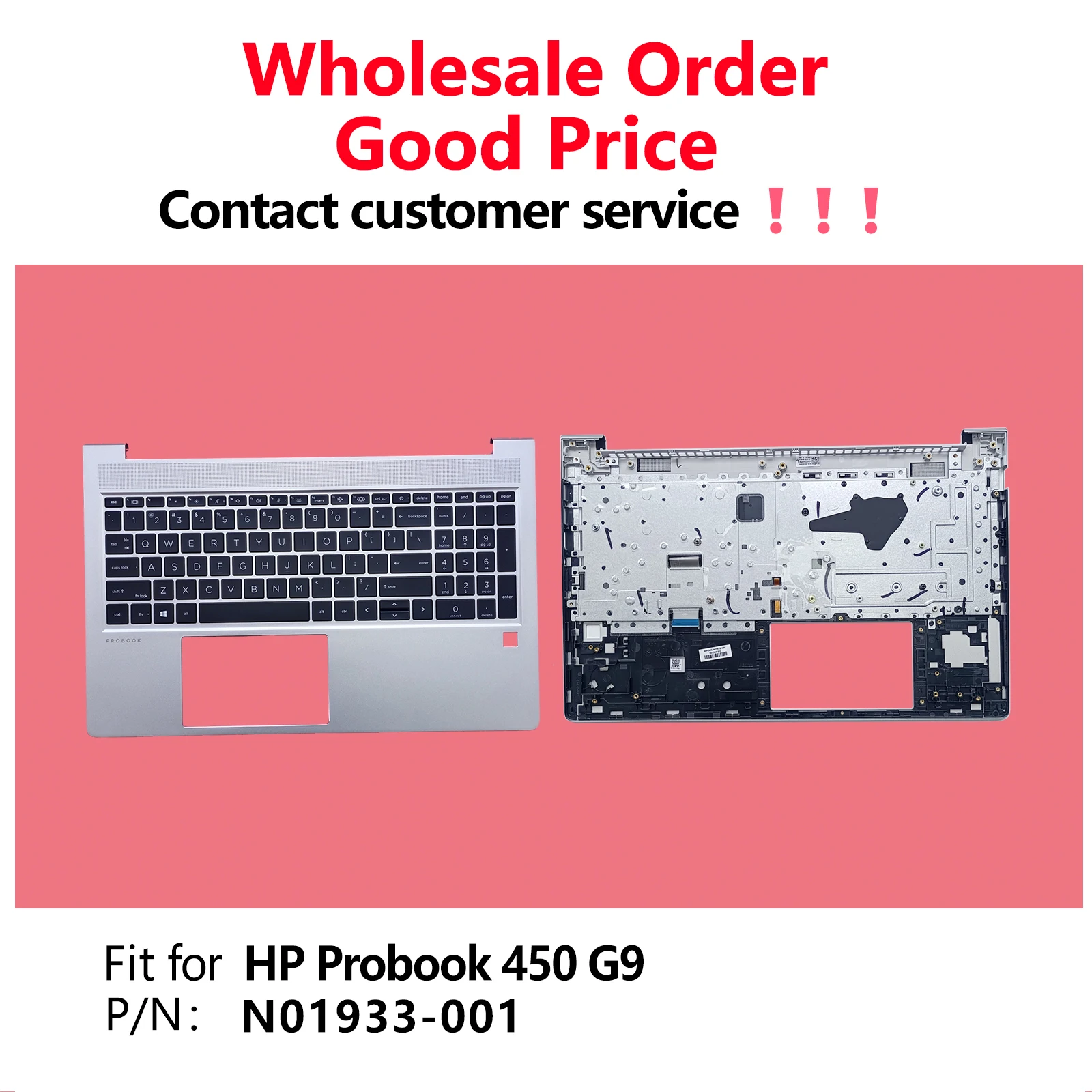 

Replacement Upper Case for HP Probook 450 G9 Palmrest with Backlit Keyboard N01933-001
