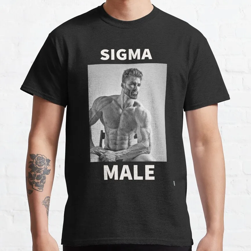 

sigma male giga chad Active Sigma Male Gigachad GYM meme graphic t shirts for men workout bodybuilding fitness large size tops