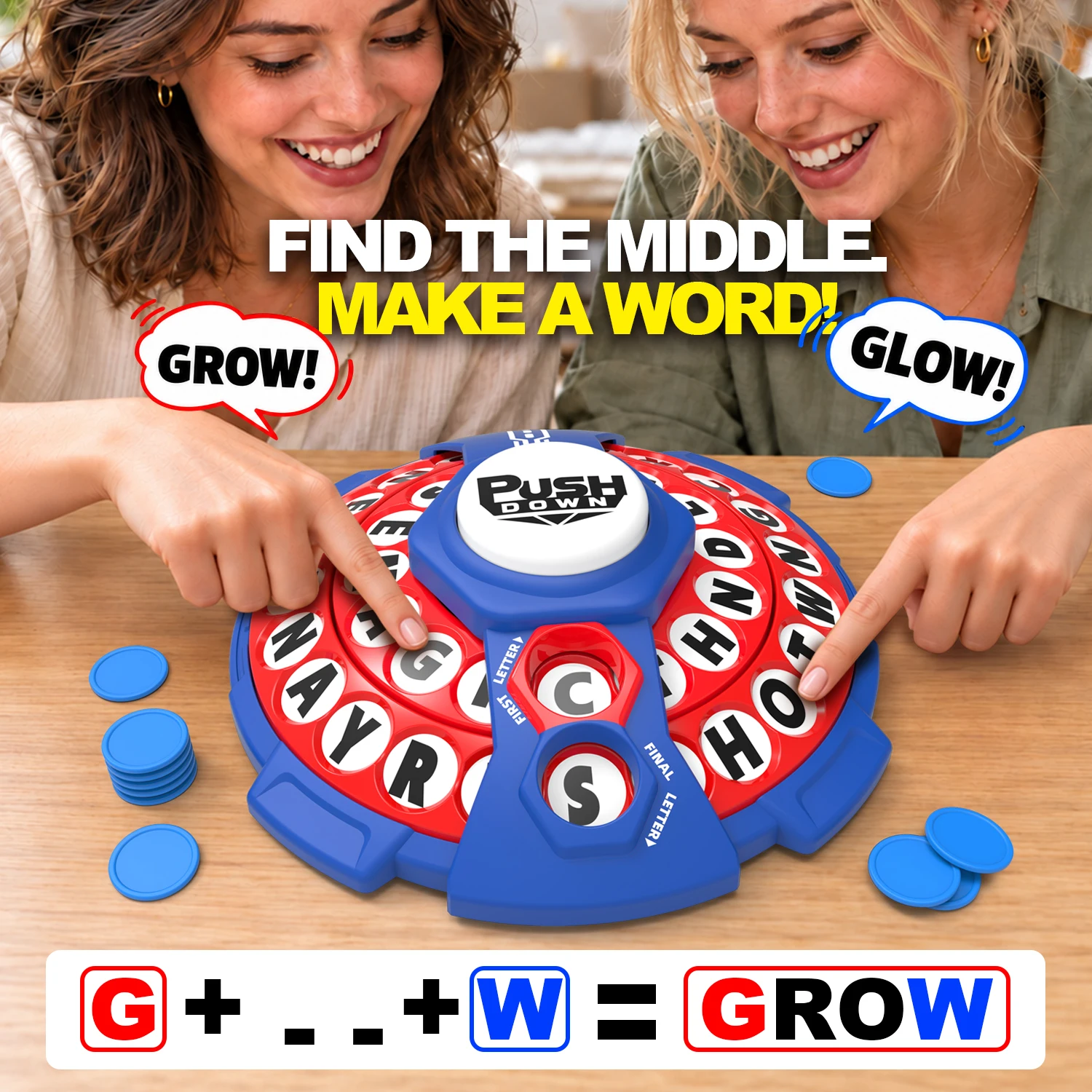 Alphabet Spinning Wheel Word Game Kids Educational Interactive Family Board Learning Toy