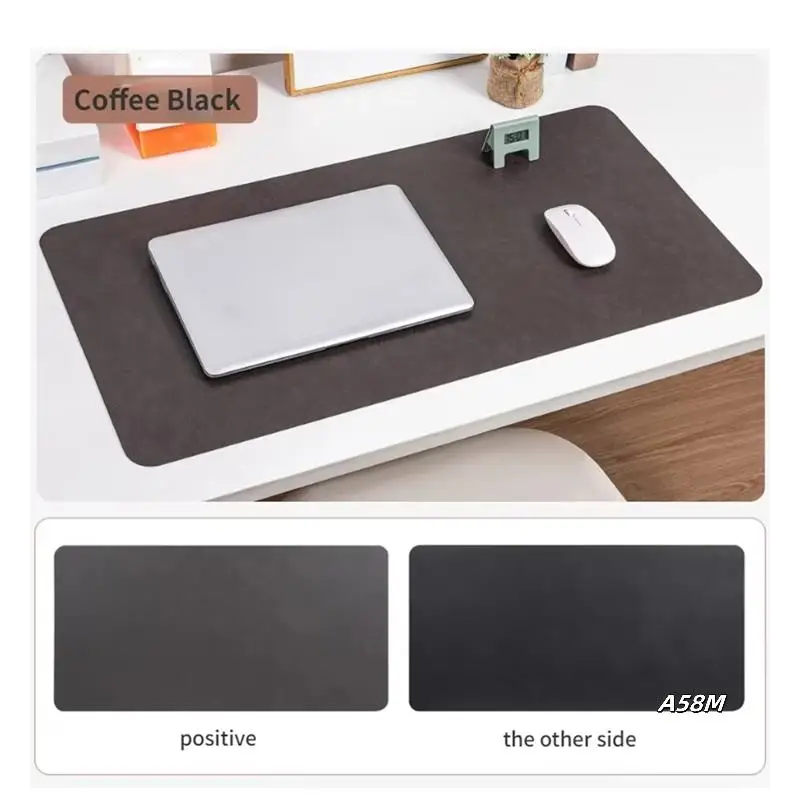 

Retro Cowhide Patterned Desk Pad Double-Sided Stain-Resistant Mouse Mat Leather Pad