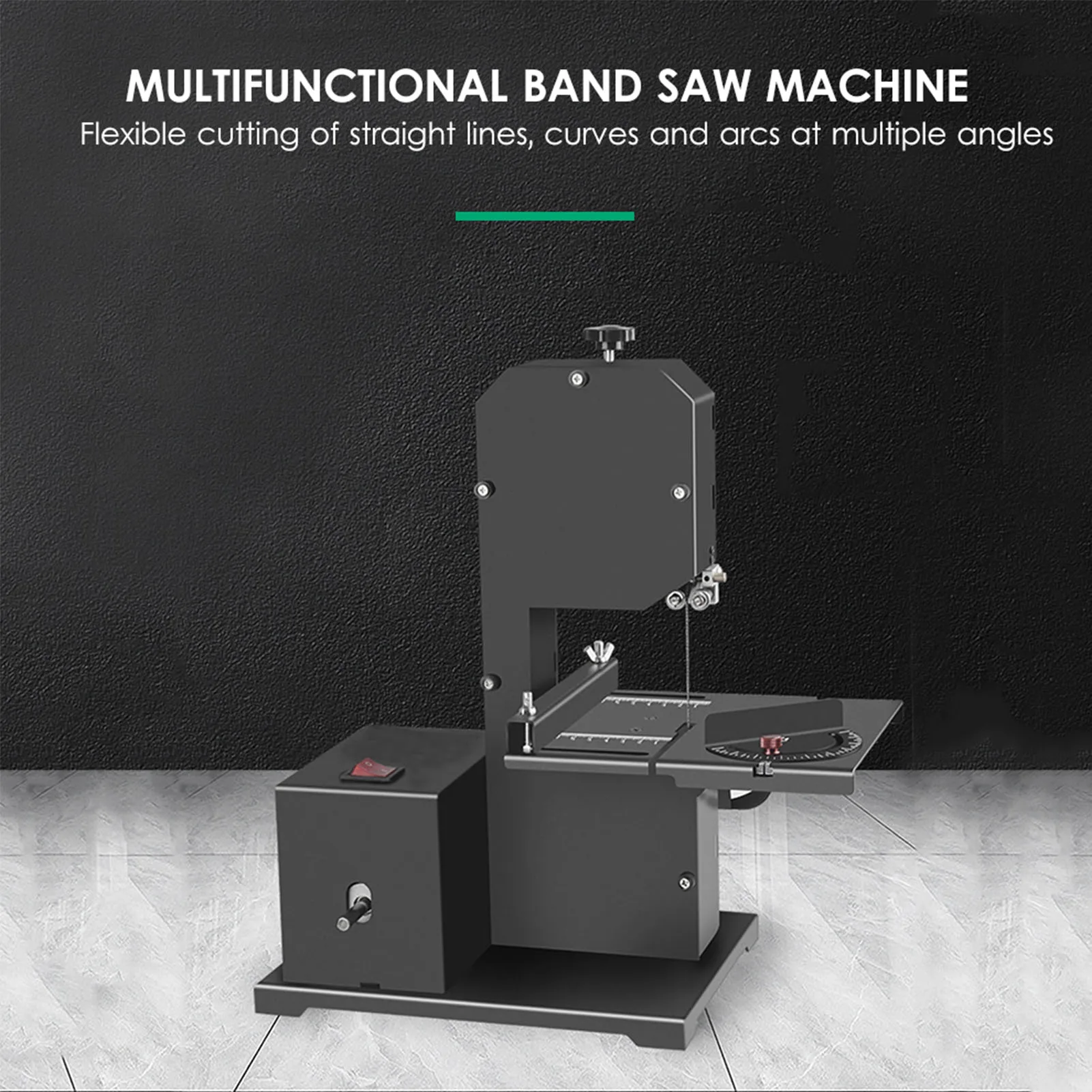 Mini Multifunctional Band Saw Machine 1750RPM Benchtop Band Saw Table Saw Electric Desktop Saws Small Household Cutting Tool for