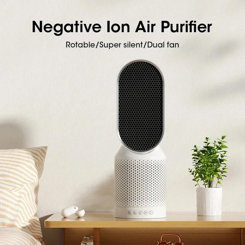 

Desktop Air Purifier Silent Low Noise Dual Fan 360° Surround Filtration Purification Air Purification Remove PM2.5 Odor Smoke