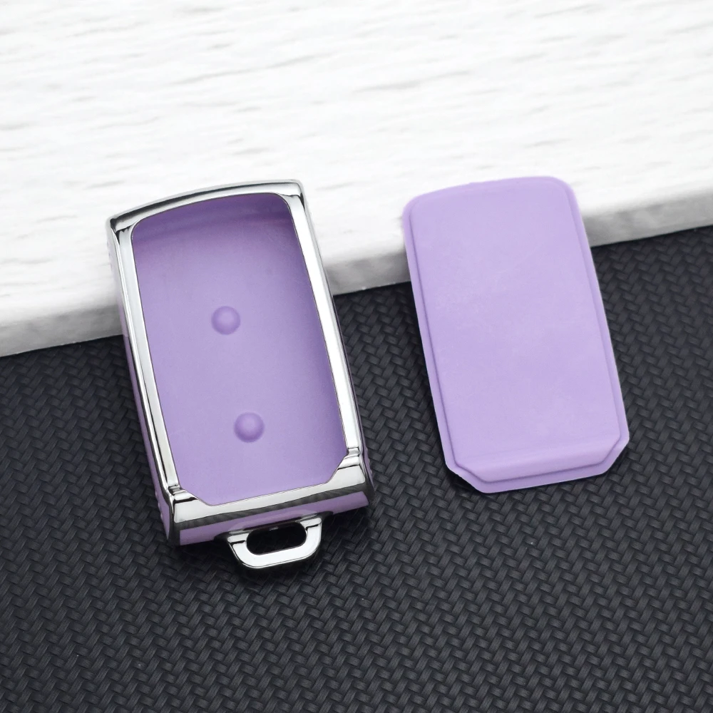 Silvery TPU Car Key Fob Case Cover for Toyota Prius 2004-2008 Corolla Verso Camry 3 Buttons Key Shell Protector Holder Keychain