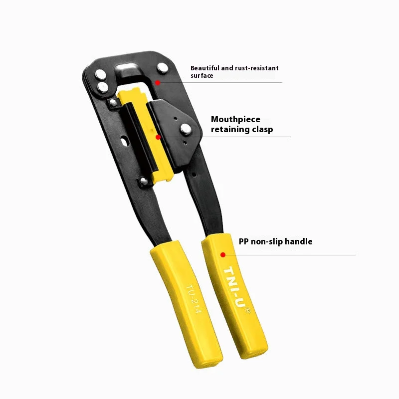 IDC Crimp Tool for Flat Ribbon Cable for Flat Ribbon Cable IDC Connectors Ratchet Type Terminal Crimping Pliers R7UB
