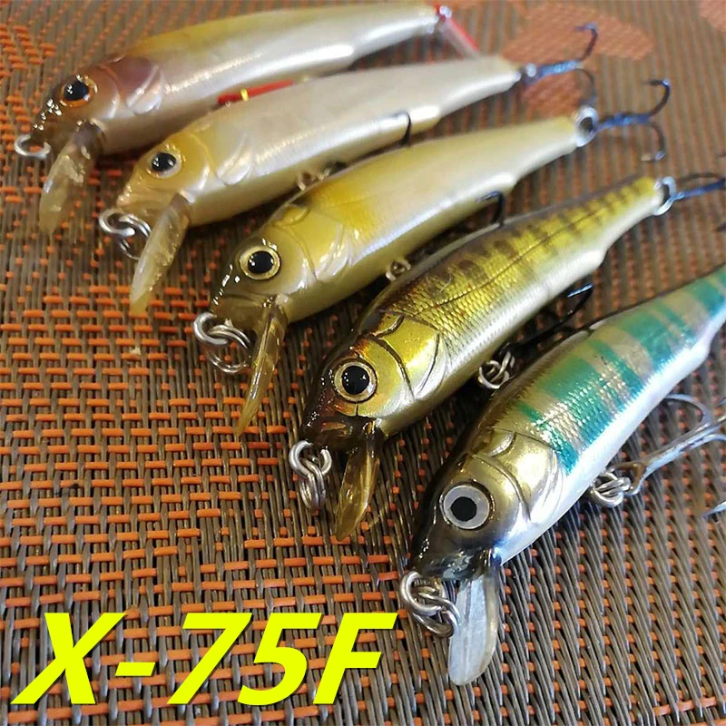 LURETV Megabass SAME STYLE Japanese imported bait X-75S sea bass, mandarin fish, blue tip, red tail, hovering, Minolua, draw sto