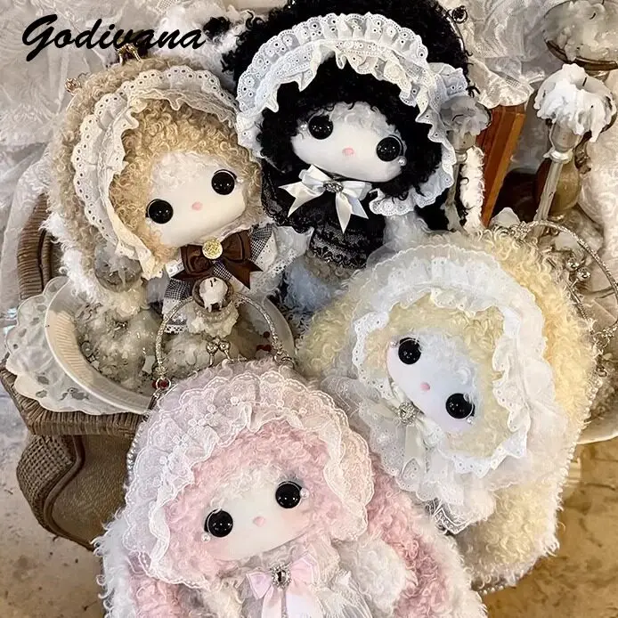Lolita Plush Doll Handbag Original Girls Cartoon Rabbit Plushie Bag Small Totes Women's Kawaii Crossbody Stuffed Bags