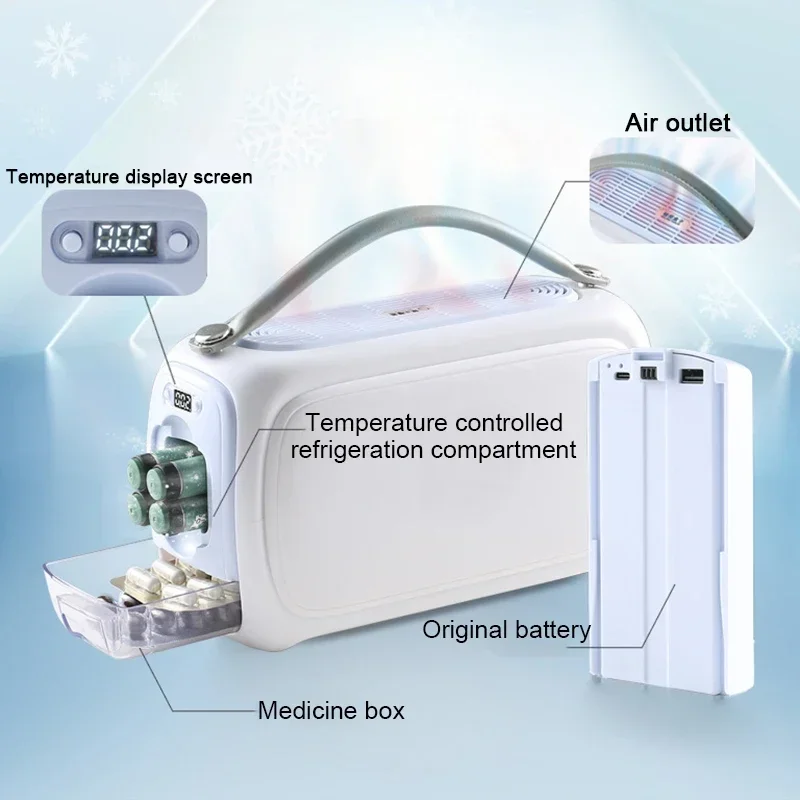 Boîte Portable Indispensable pour le Stockage des Médicaments, Insuline Unidirectionnelle, Interféron Indispensable, Nombreux Mini Réfrigérateur