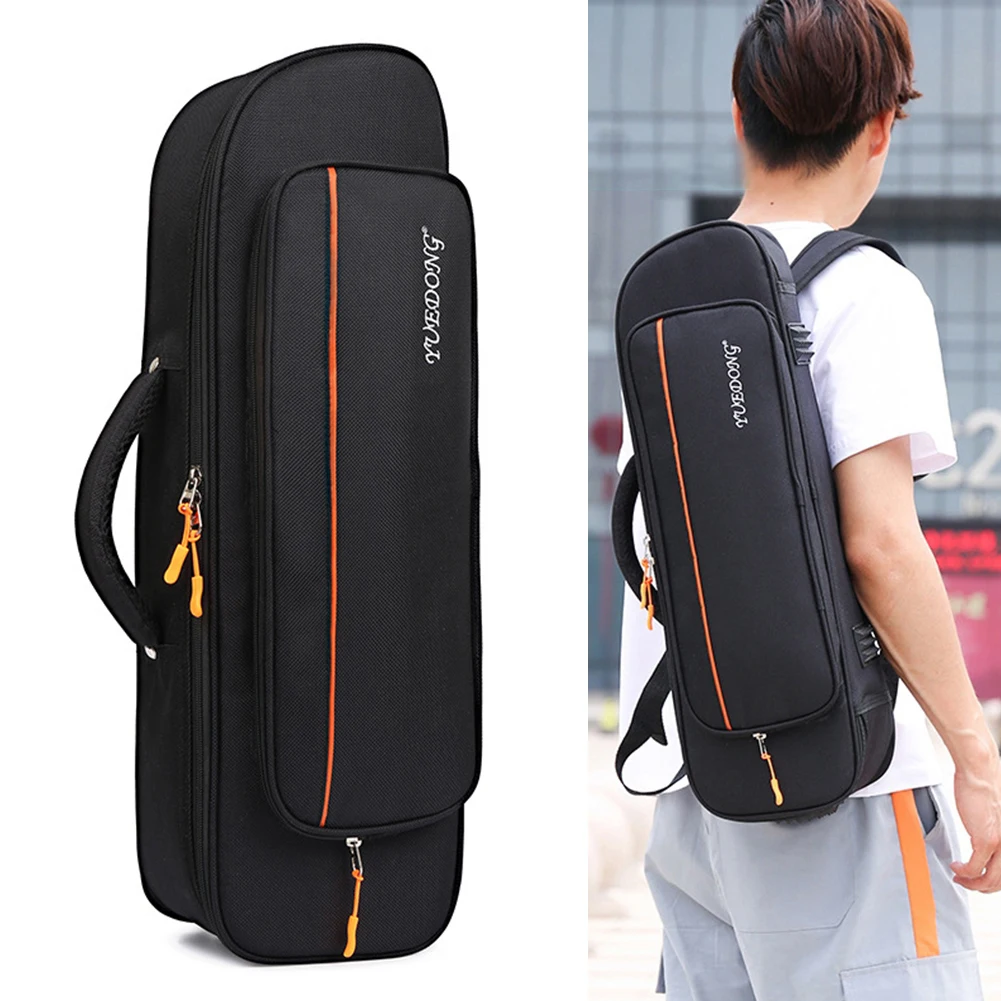 Musical Instruments Trumpet Bag Backpack Black Oxford Cloth Soft Storage Case Trumpet Bag 22.44 X 6.69 X 5.12inch