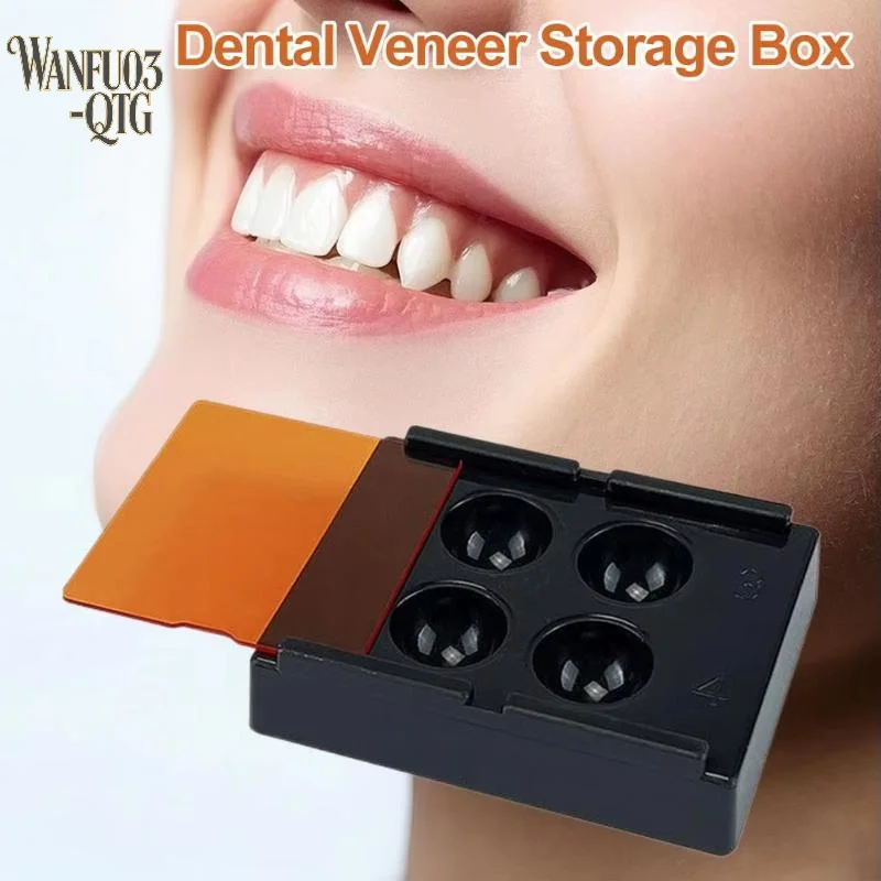 4 Holes Dental Shading Light Box Composite Resin Mixing Well Light-proof Storage Hading Color Toning Case Dentist Material