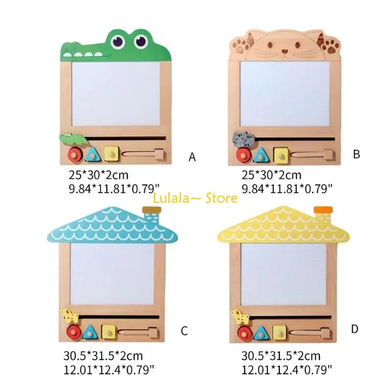 Y4QA planche à dessin en bois pour enfants, jouet Graffiti, planche magnétique, jouet d'activité maternelle
