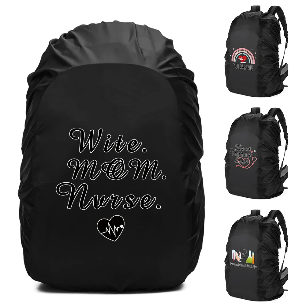 New 20-70L Backpack Cover Foldable Multipurpose Backpack Protective Cover Nurse Printing Climbing Camping Hiking Backpack Cover