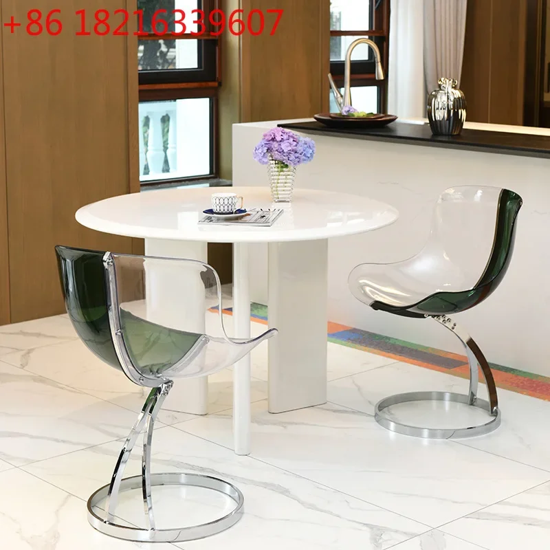 YAO Furniture Nordic Transparent Acrylic Dining Chairs,Home Living Room Backrest Lounge Chairs,Bedroom Desks,Stool,Makeup Stools