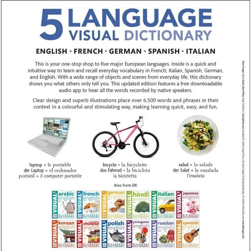 5 Language  Visual Dictionary Bilingual Contrastive Graphical Dictionary Book